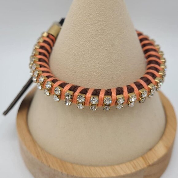 J Crew Crystal Braided Bracelet NWT!  NEW! - Picture 1 of 10